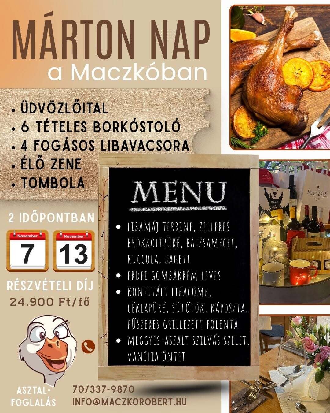 Márton-napi újbor és libavacsora a Maczkóban 11.07.  11.13.
